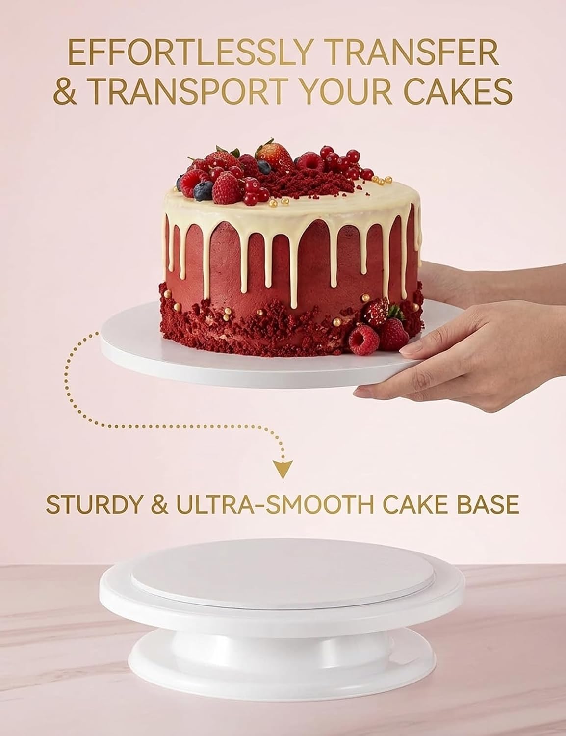 2 Pack 10 Inch Cake Drums Round, 1/2" Thick Sturdy 10 Inch Cake Boards, Grease Resistant Corrugated Cardboard Cake Base for Professional Baking, Weddings & Birthday Displays